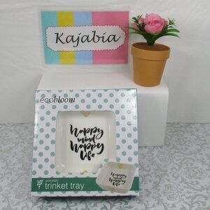 ECOBLOOM Porcelain Trinket Tray NIB
